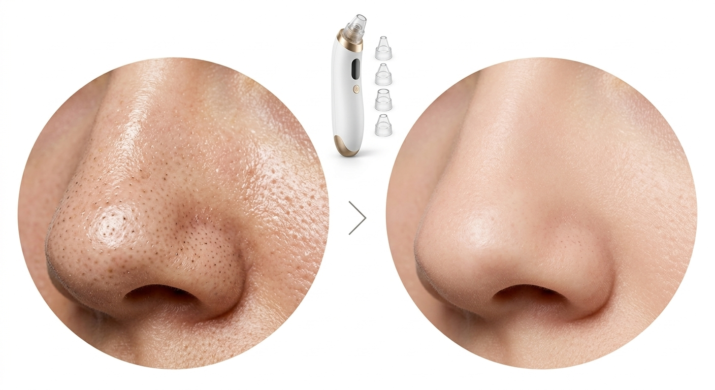 Removedor de Puntos Negros Recargable – Limpieza Facial Profunda con 5 Cabezales